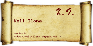 Kell Ilona névjegykártya
